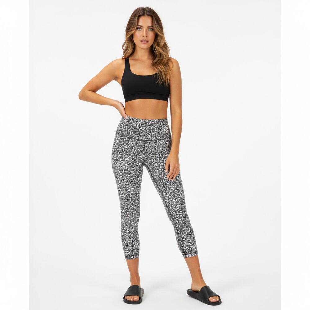 Lululemon InStill High-Rise Tight 25" Warped Grain Alpine White Black Leggings 6
